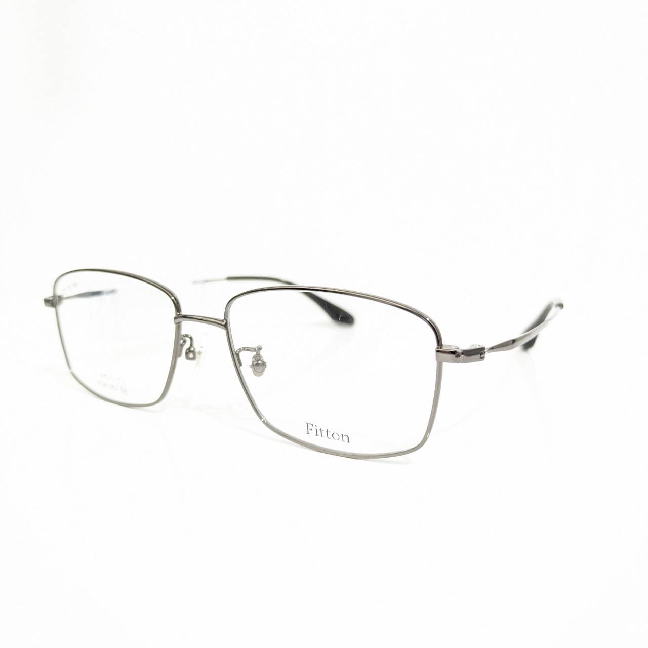 【Fitton】スクエアメタルフレーム ガンメタ