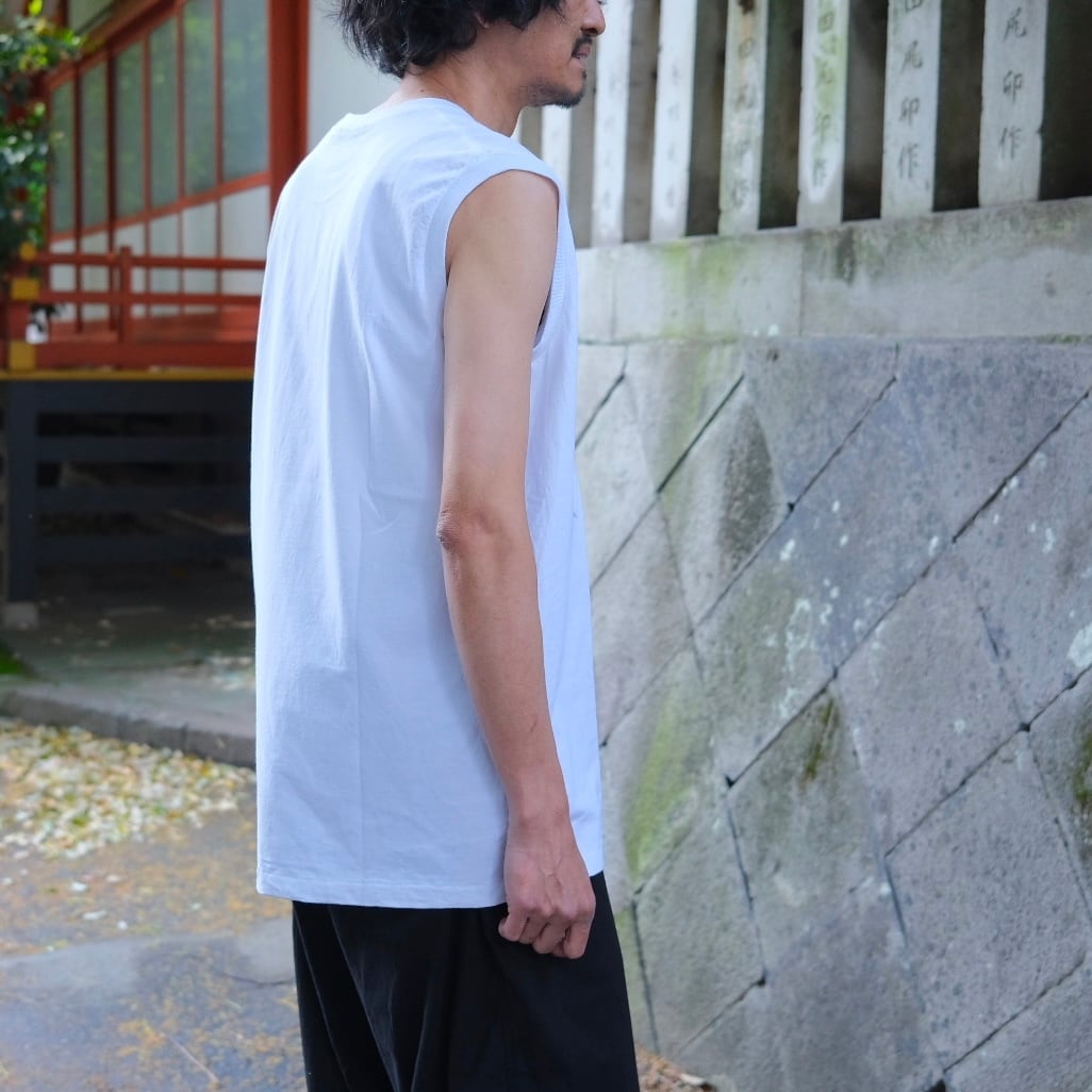 COMOLI(コモリ) / コットンジャージノースリーブ-WHITE-(D01-05015