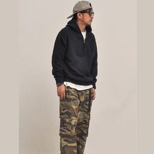 レイジーチェーン ジップフードニット A2001