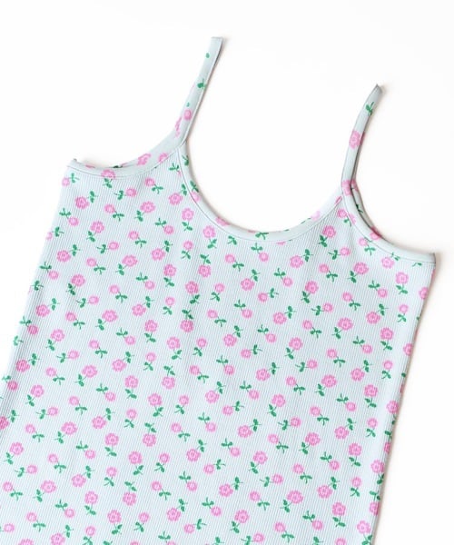 HOLIDAY】 super rib camisole (flower / blue） | olaf