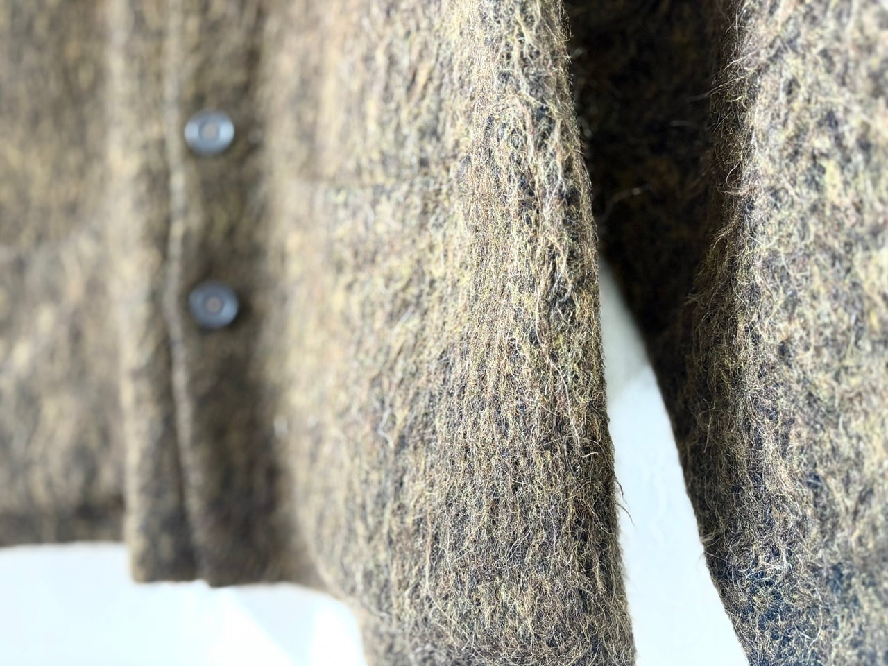 2021-2022AW OUR LEGACY Melange mohair cardigan OLIVE | AFTER DARK