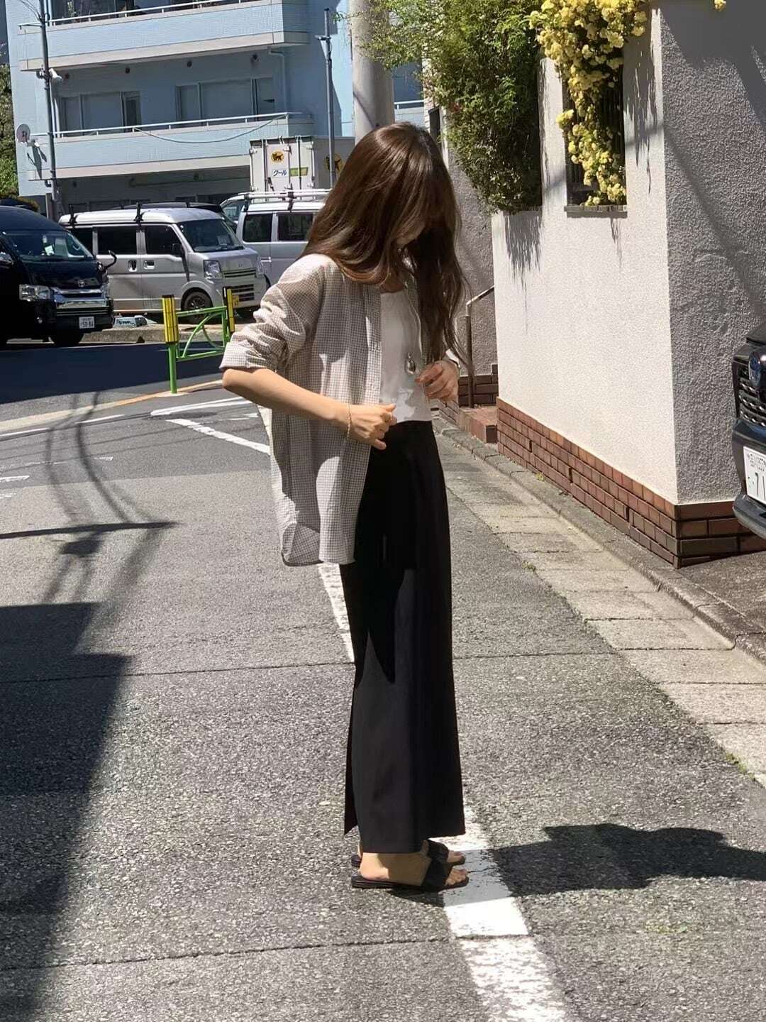 (即納) ounce / Callum maxi skirt / black