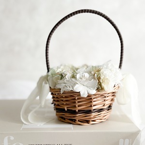 Circle green gold ring pillow （brown）