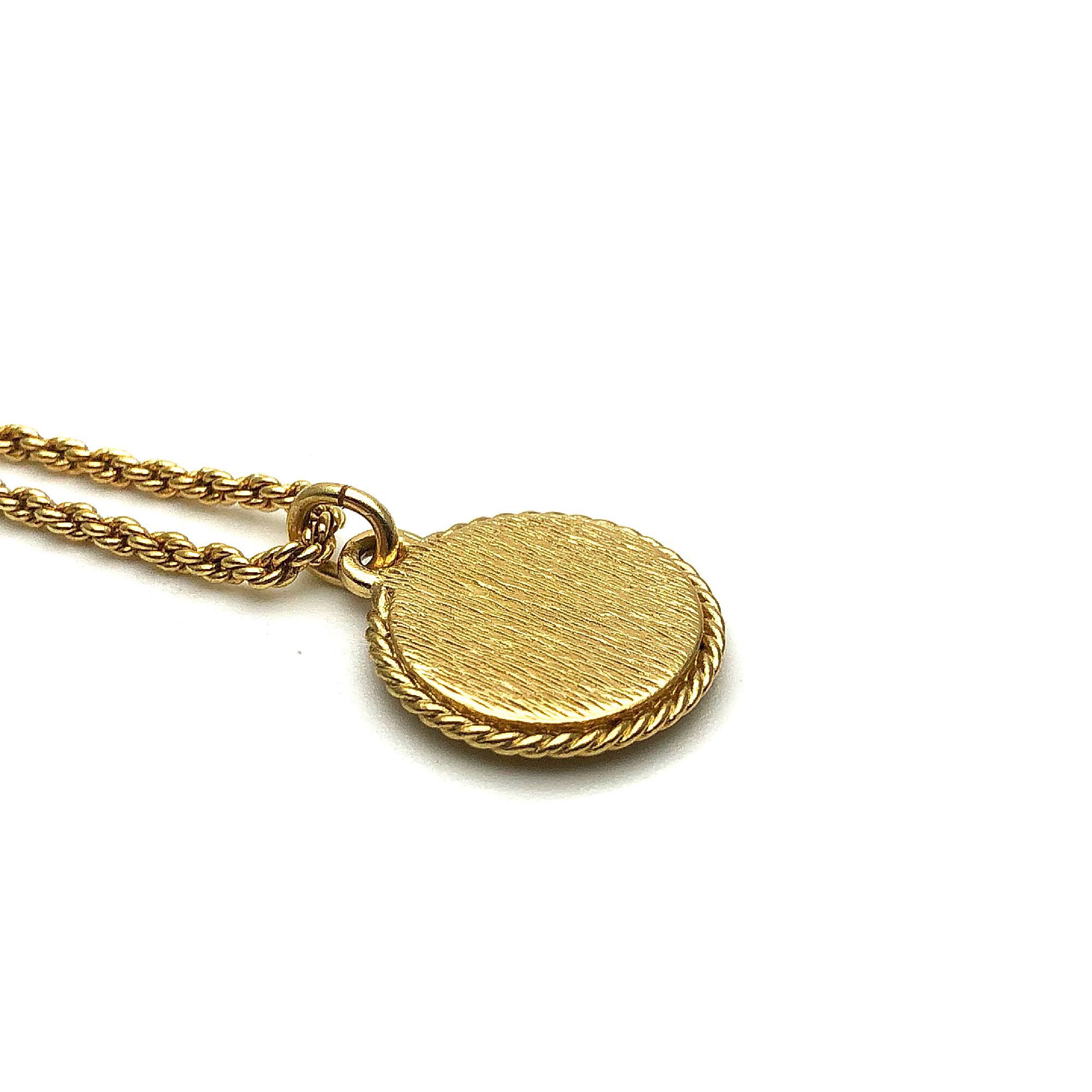 【希少】クリスチャンディオール　エンブレムロゴ　ゴールド　コイン型　ネックレス