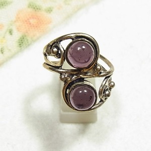 アメジストの石のフリーサイズリング　 コスチュームジュエリーのセール通販 11628R