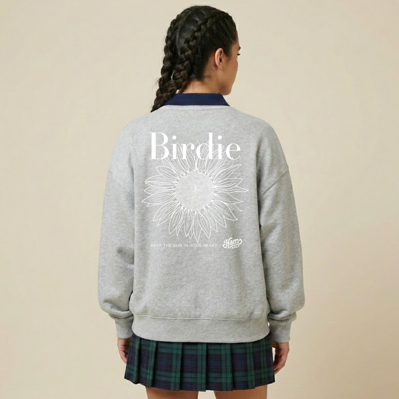 BIRDIE SUNFLOWER WOOL LINING SWEAT/GY