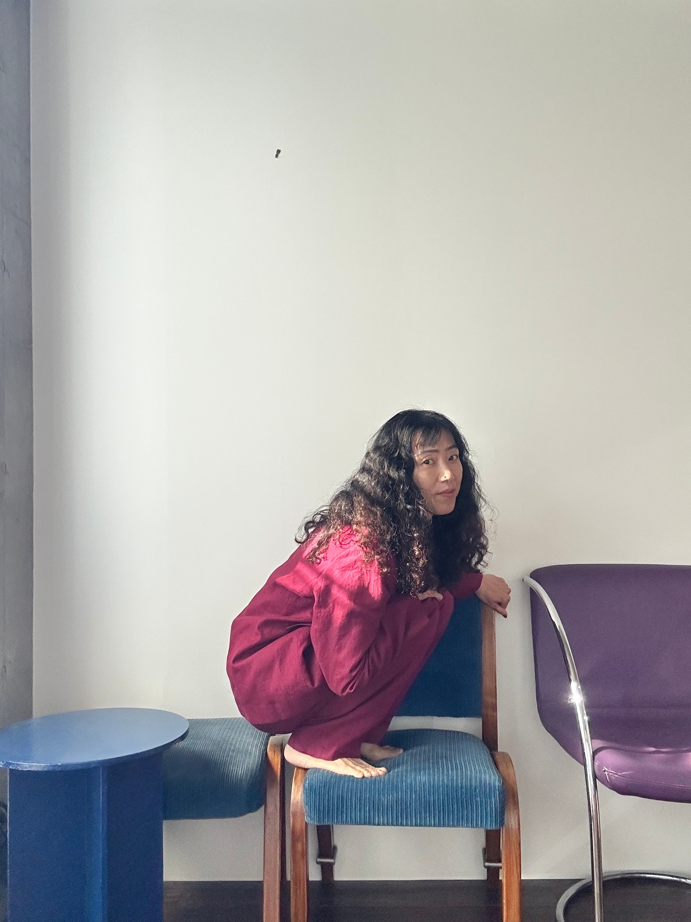Vintage ボルドーリネンブレザーセットアップ | nur vintage apartment