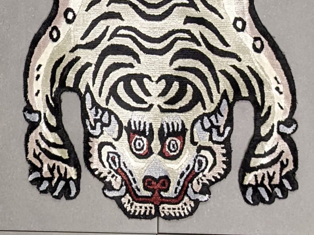Tibetan Tiger Rug (XSサイズ シルク アッシュグリーン 067) チベタン