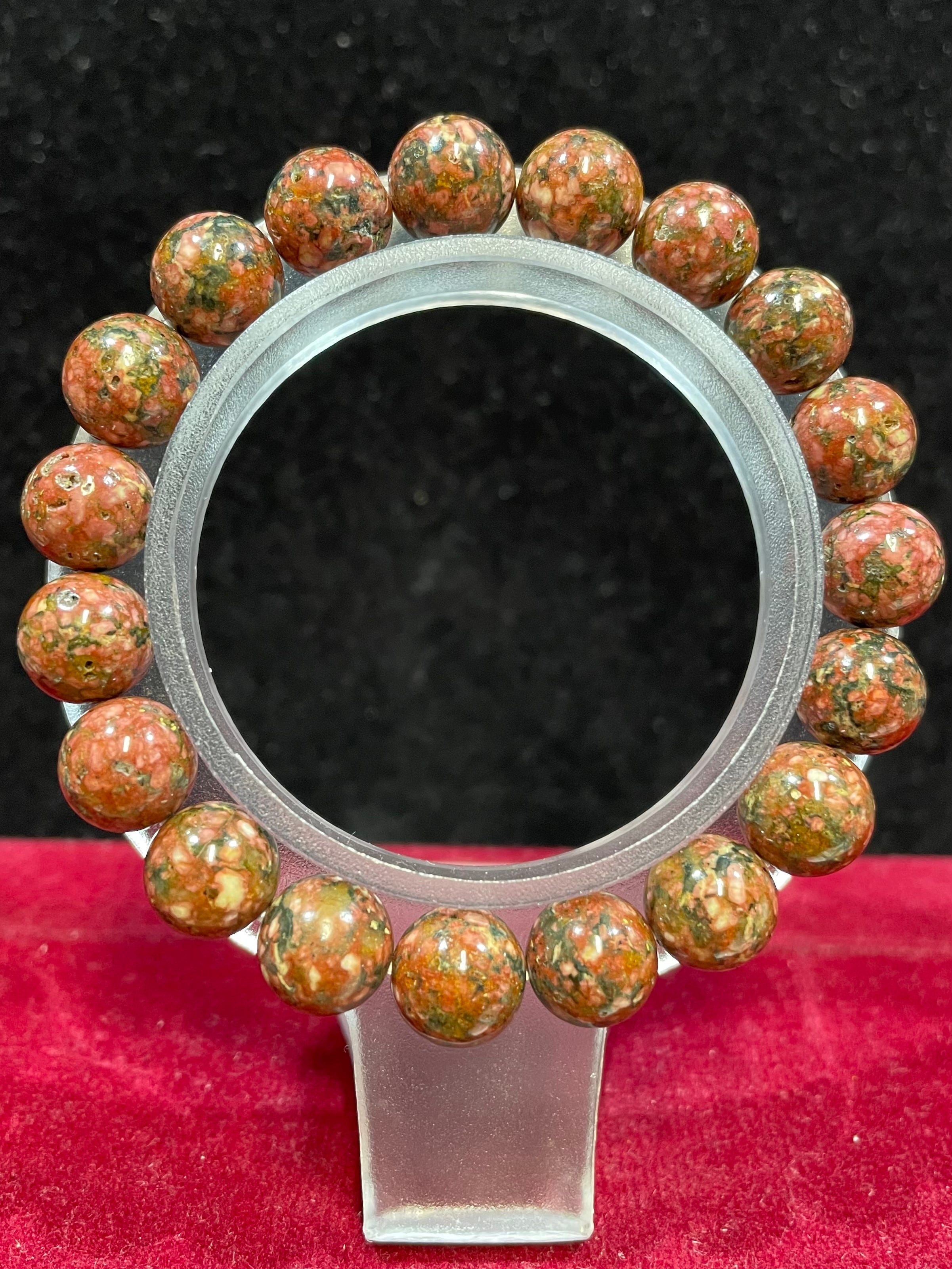 2) 超ゼロ磁場パワー!「蓮花山」無限大♾️ブレスレット10mm(レッド)