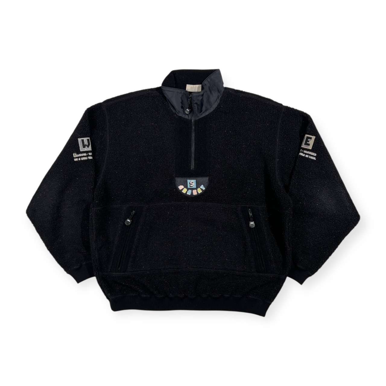 adabat アダバット ハーフジップ フリース プルオーバー ジャケット サイズ 4 /ブラック/メンズ/ゴルフ/日本製/ワールド