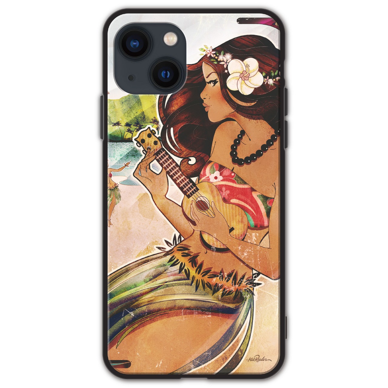 Kat Reeder（カット・リーダー）ガラス スマホケース【Island Sunrise】