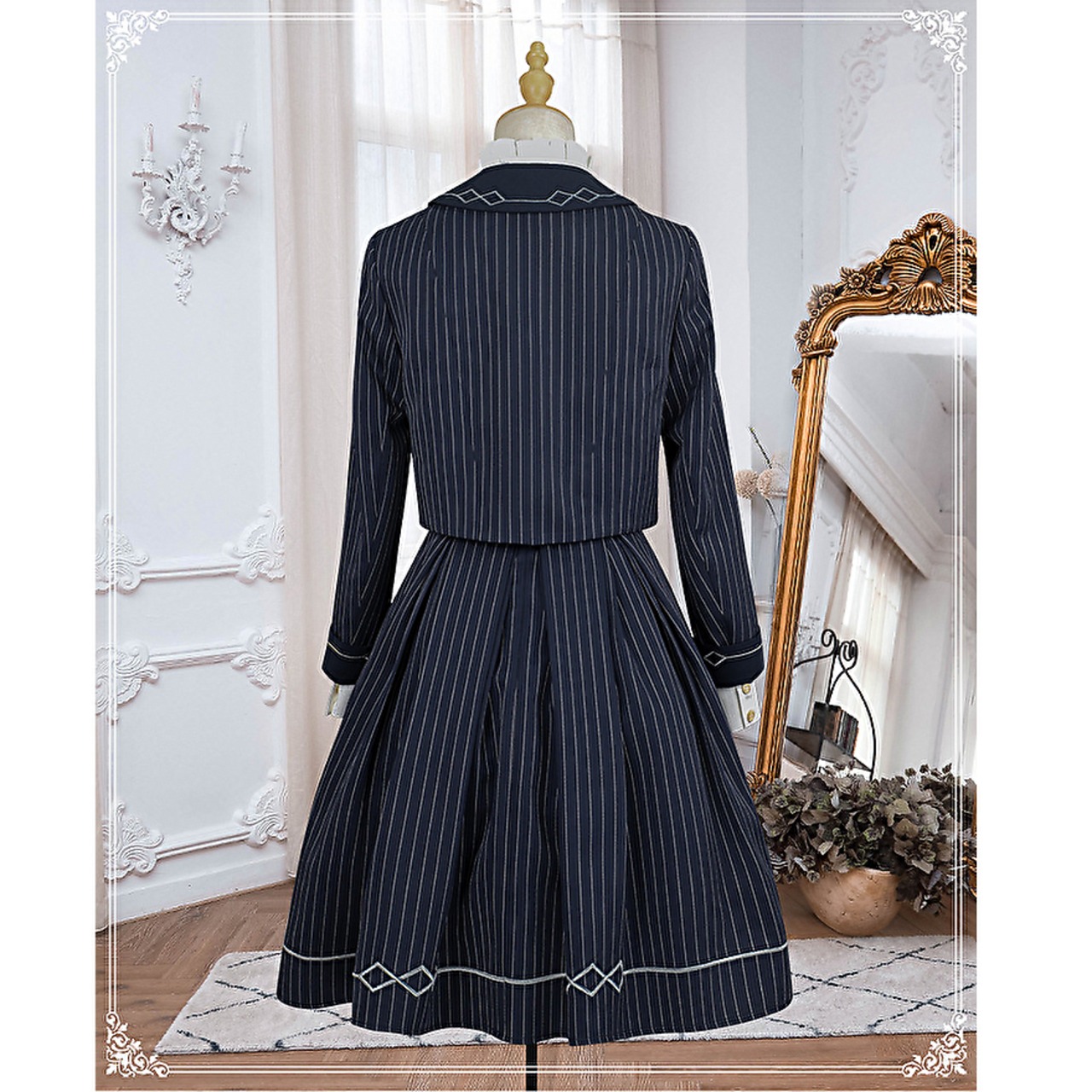 Ribbon Culotte Skirt Over Ribbon 茶色く Jacket