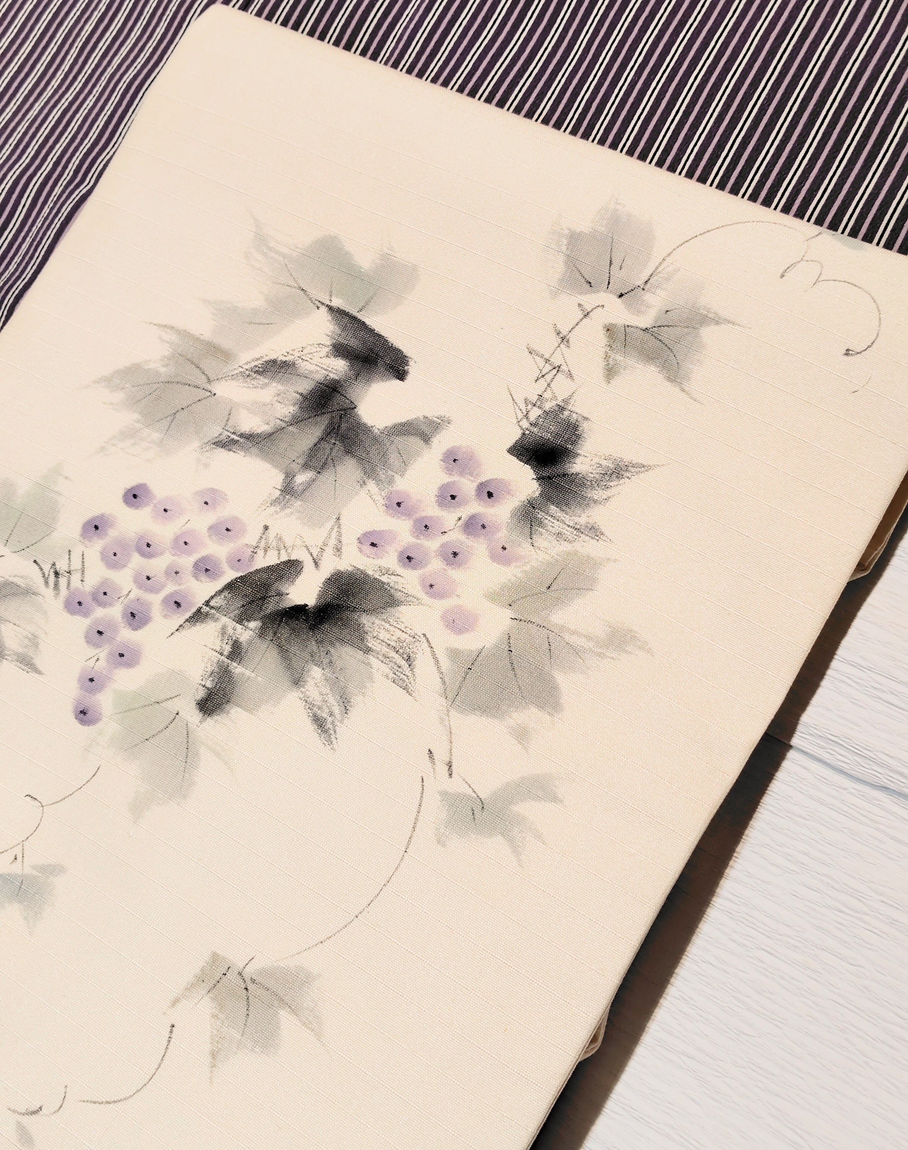 手描きの葡萄柄の名古屋帯 | リサイクル着物 菅野