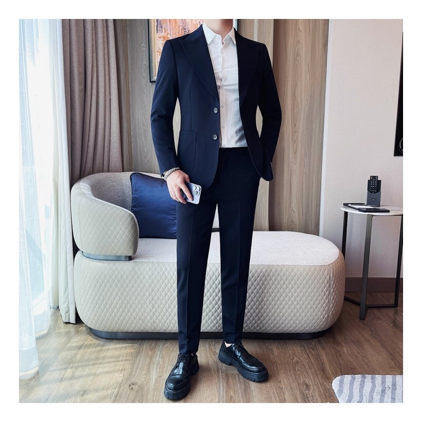 ノッチドラペル シングルブレストスーツ 4color SU0244 | R-Base