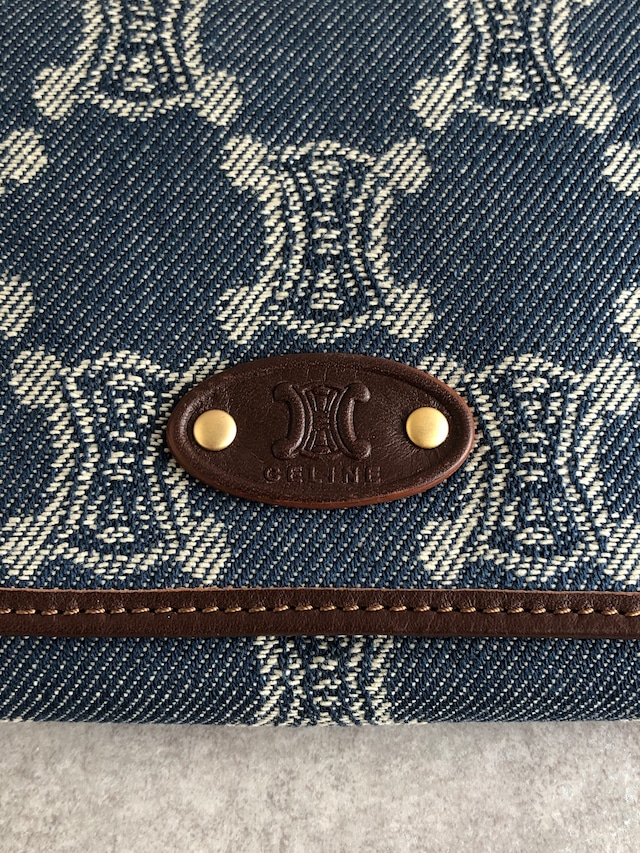 CELINE セリーヌ パリマカダム 財布 インディゴ ブラゾン キャンバス レザー 長財布 vintage ヴィンテージ オールド r2d33g
