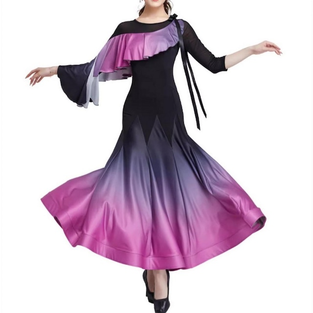 2collar グラデーションデザイン ワンピースドレス ds0288