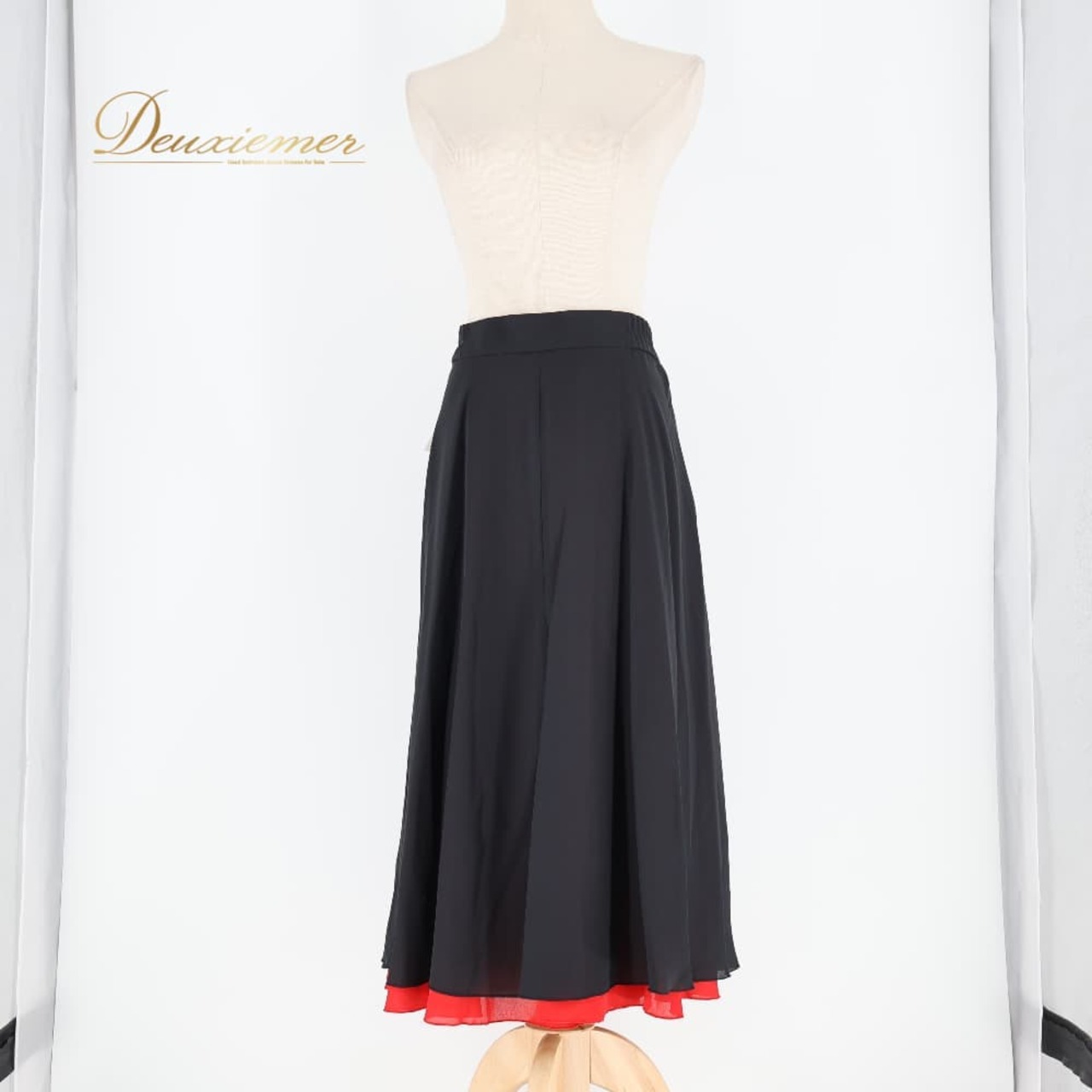 社交ダンス 衣装 elegance fashion スカート レッスンウェア ブラック系 無地 シンプル 黒 赤 上品 リバーシブル 2way かわいい 練習 レッスン 巻きスカート ラップスカート ダンス衣装 イベント ステージ パーティー レッド系