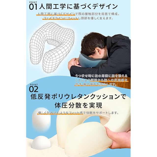 現役医師監修】 昼寝 枕 うつ伏せ 仮眠 快適 まくら デスク オフィス