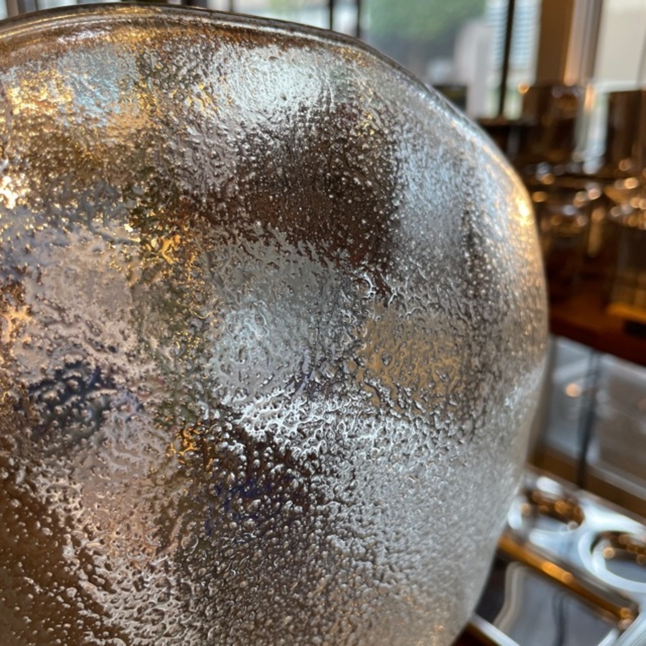 Turkey Organic Glass Bowl L clear / トルコ製 ガラス ボウル L クリアカラー ガラス食器 透明感 サラダボウル ニュアンス すりガラス風 キッチン雑貨 皿 食器 ギフト プレゼント