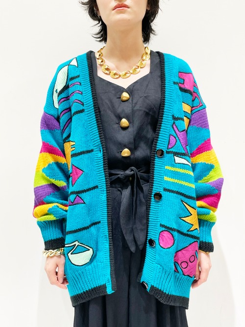 Vintage Multicolor Knit Cardigan