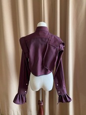 wine color frill remake shirt-3956-1