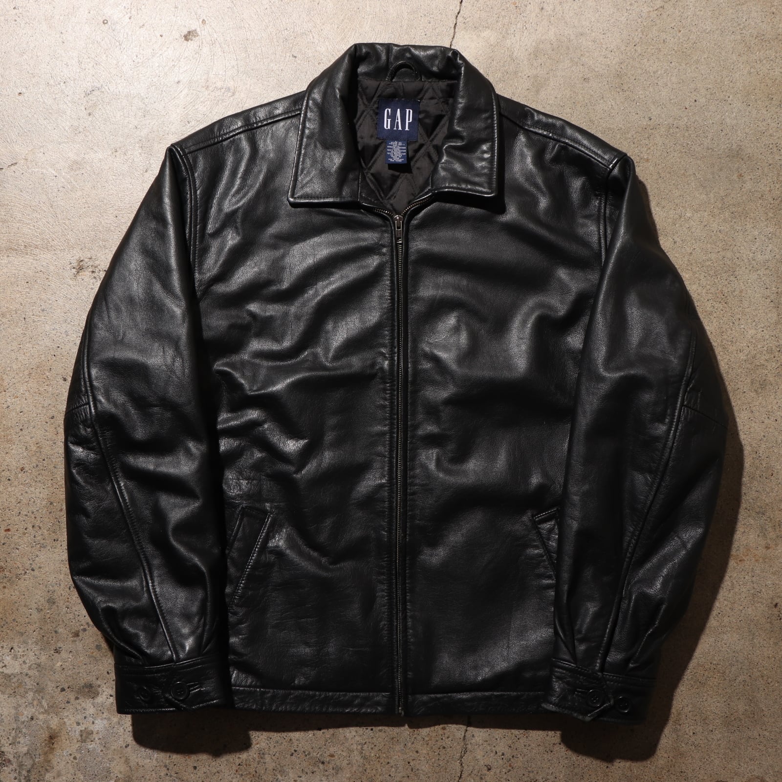90s GAP レザージャケット ブラック ビンテージ usa old 80s 