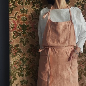 Original apron with french antique linen "pink"