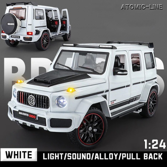 メルセデス ベンツ BRABUS G800 1/24 ミニカー 全4色 ライト点灯 エンジンサウンド 合金モデル 模型 ジオラマ