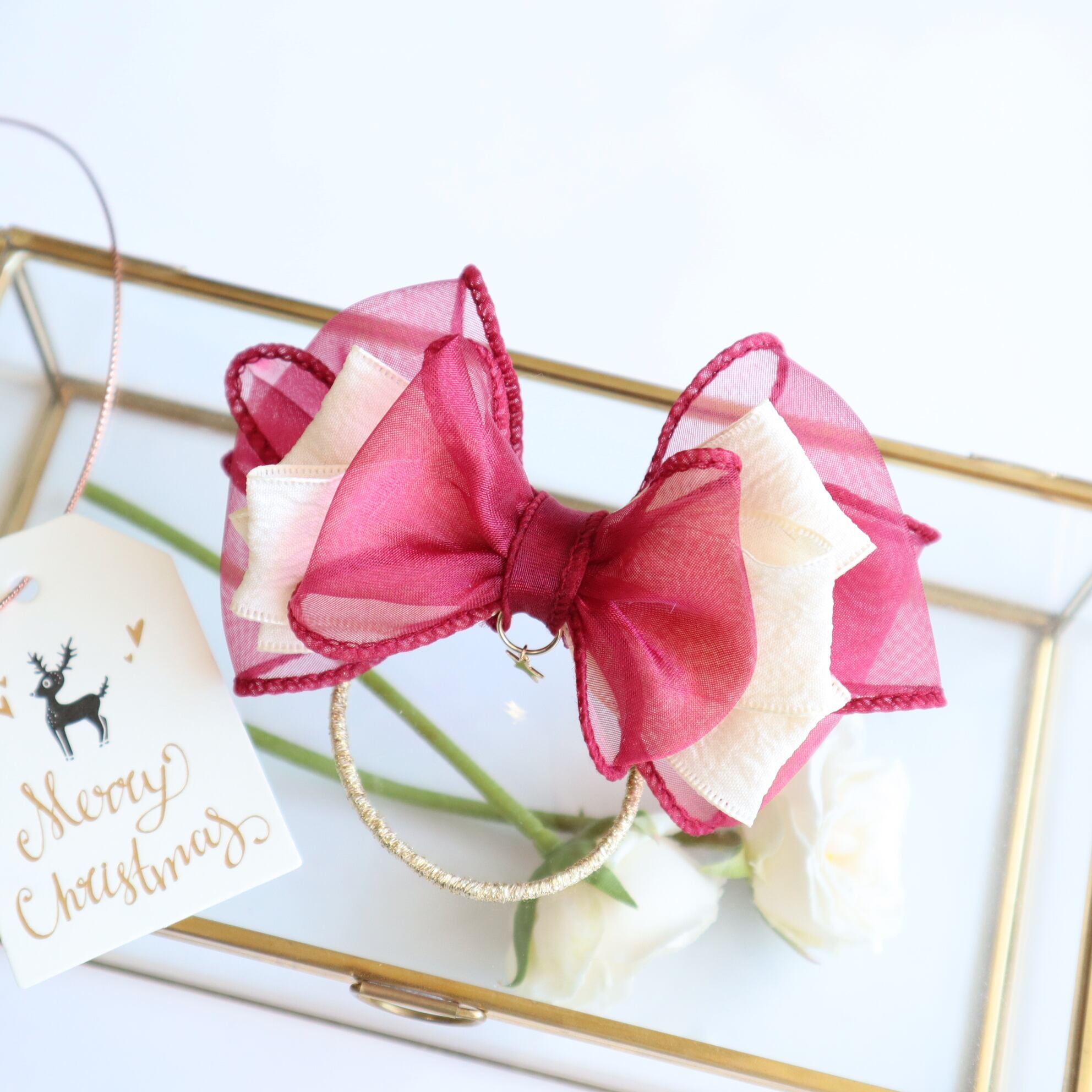 ⓝⓔⓦ【花柄シフォンリボン】ベビーヘアクリップ　キッズヘアクリップ　ヘアゴム ⓝⓔⓦ【花柄シフォンリボン】ベビーヘアクリップ キッズヘア