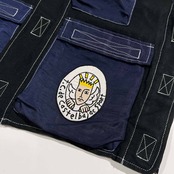 CASTELBAJAC カステルバジャック ロゴワッペン付き コットン&リネン ベスト サイズ 2