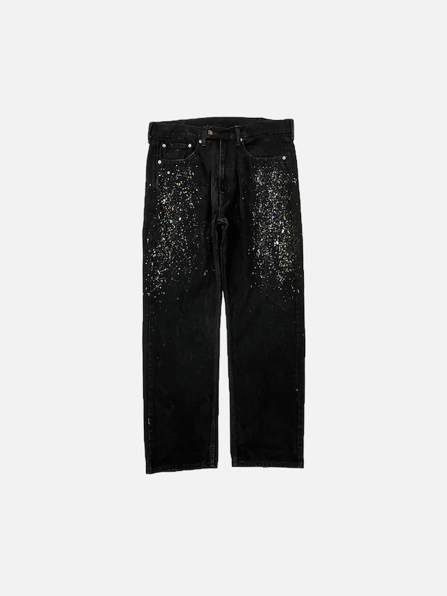 ONE TUCK PAINTING  PANTS BLACK(1)