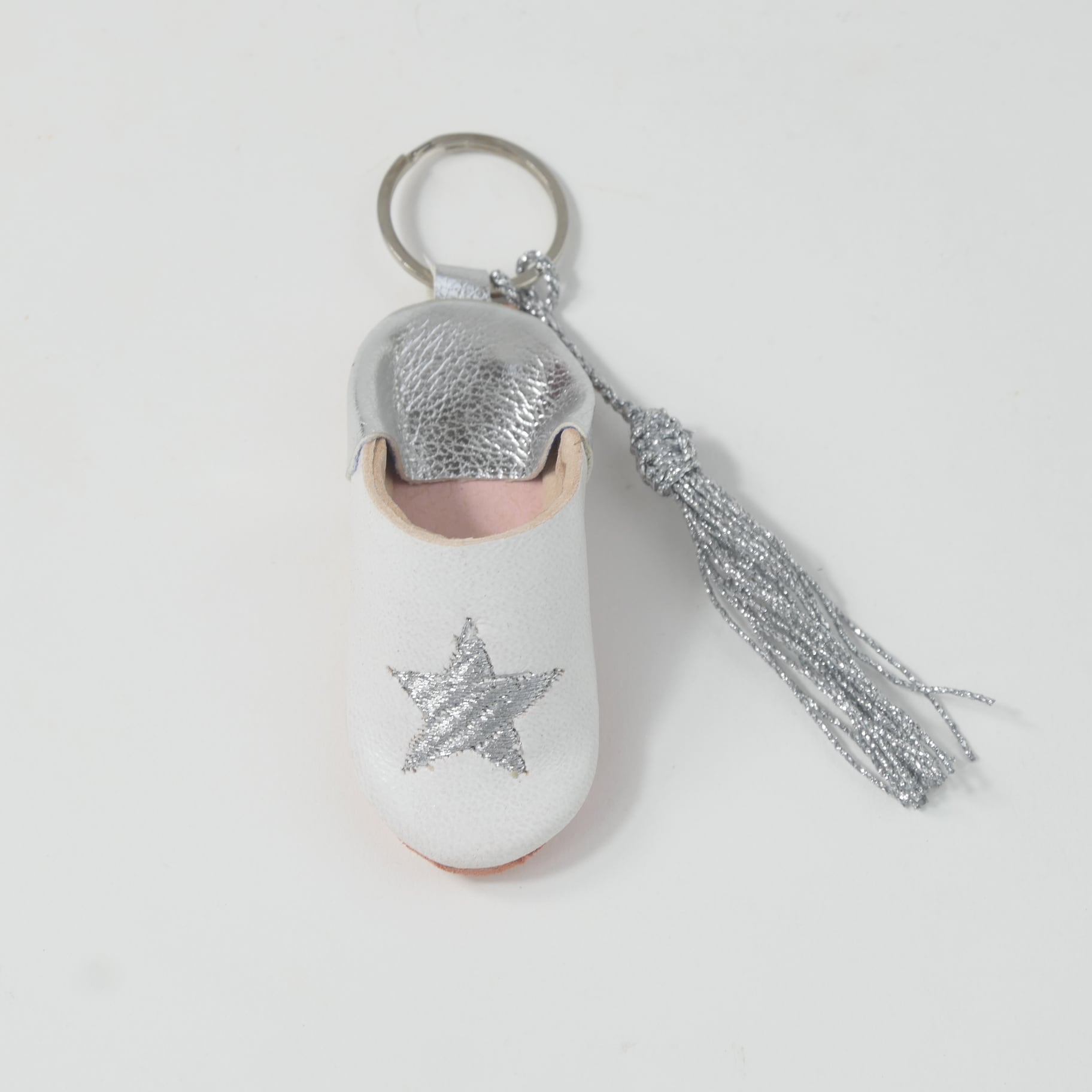 シルバー（スター）ミニ バブーシュ キーホルダー サブラ タッセル
