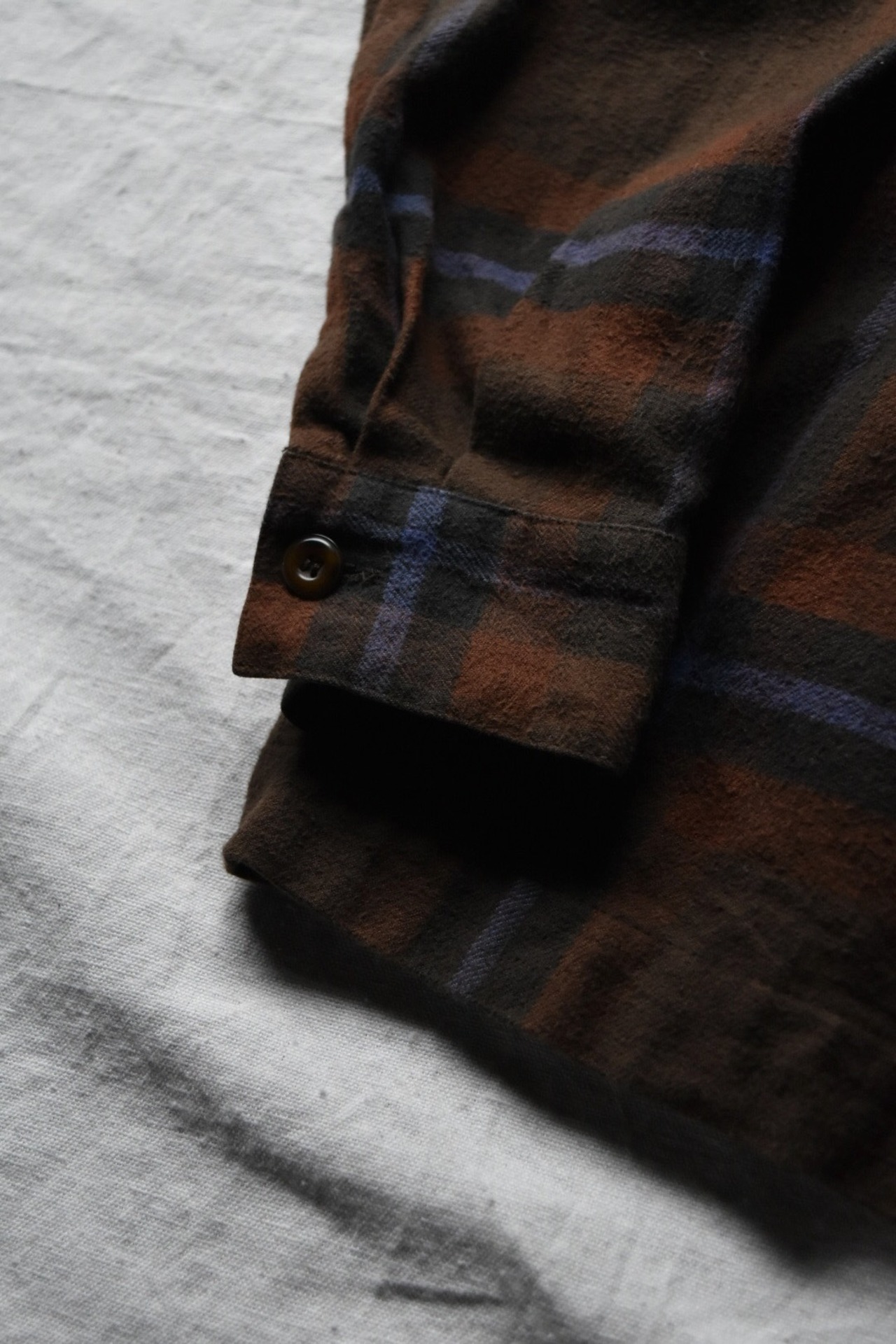 “ISSEY MIYAKE” 80s blown big plaid shirt