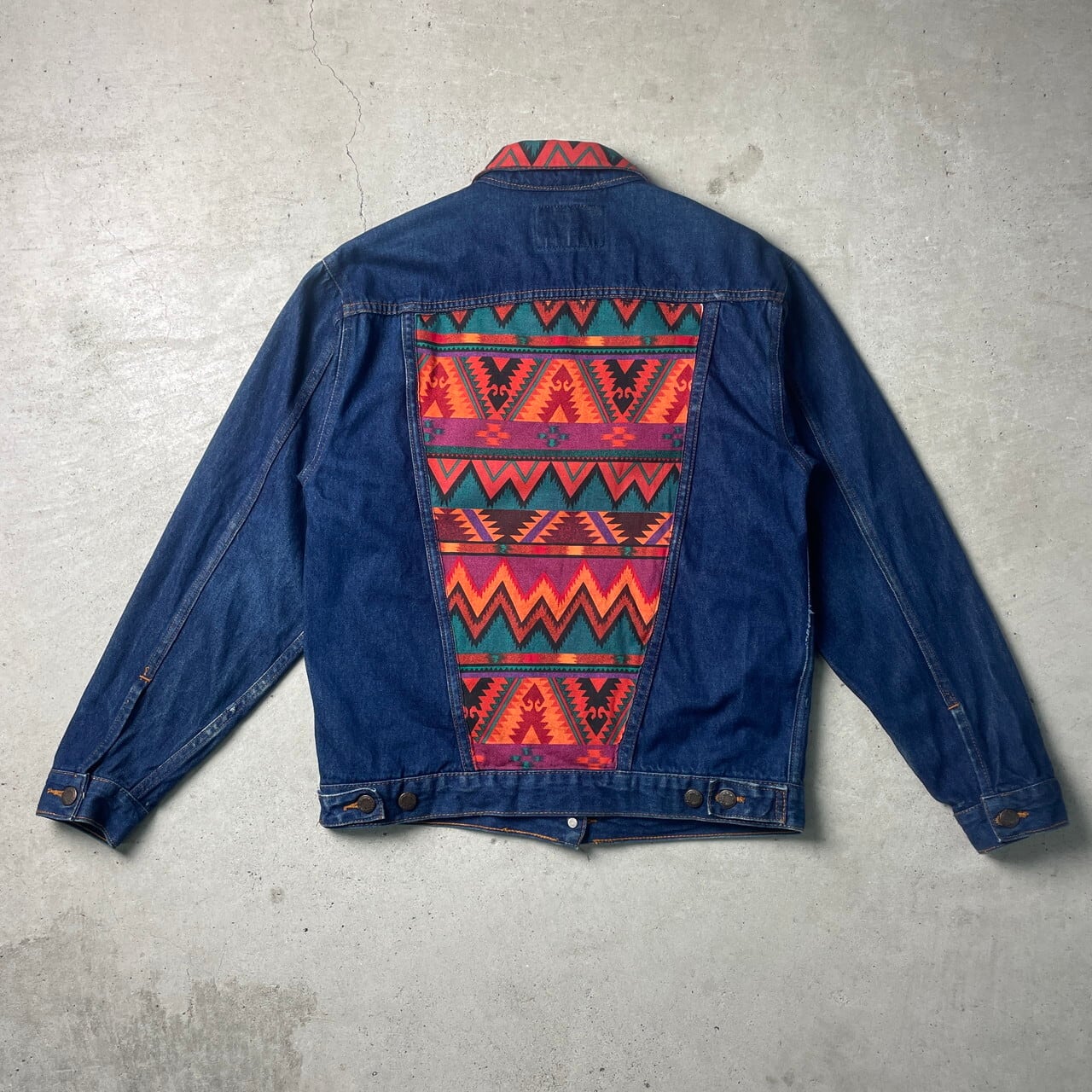 90年代 OUTERGEAR リメイク ネイティブ柄 デニムジャケット レディース