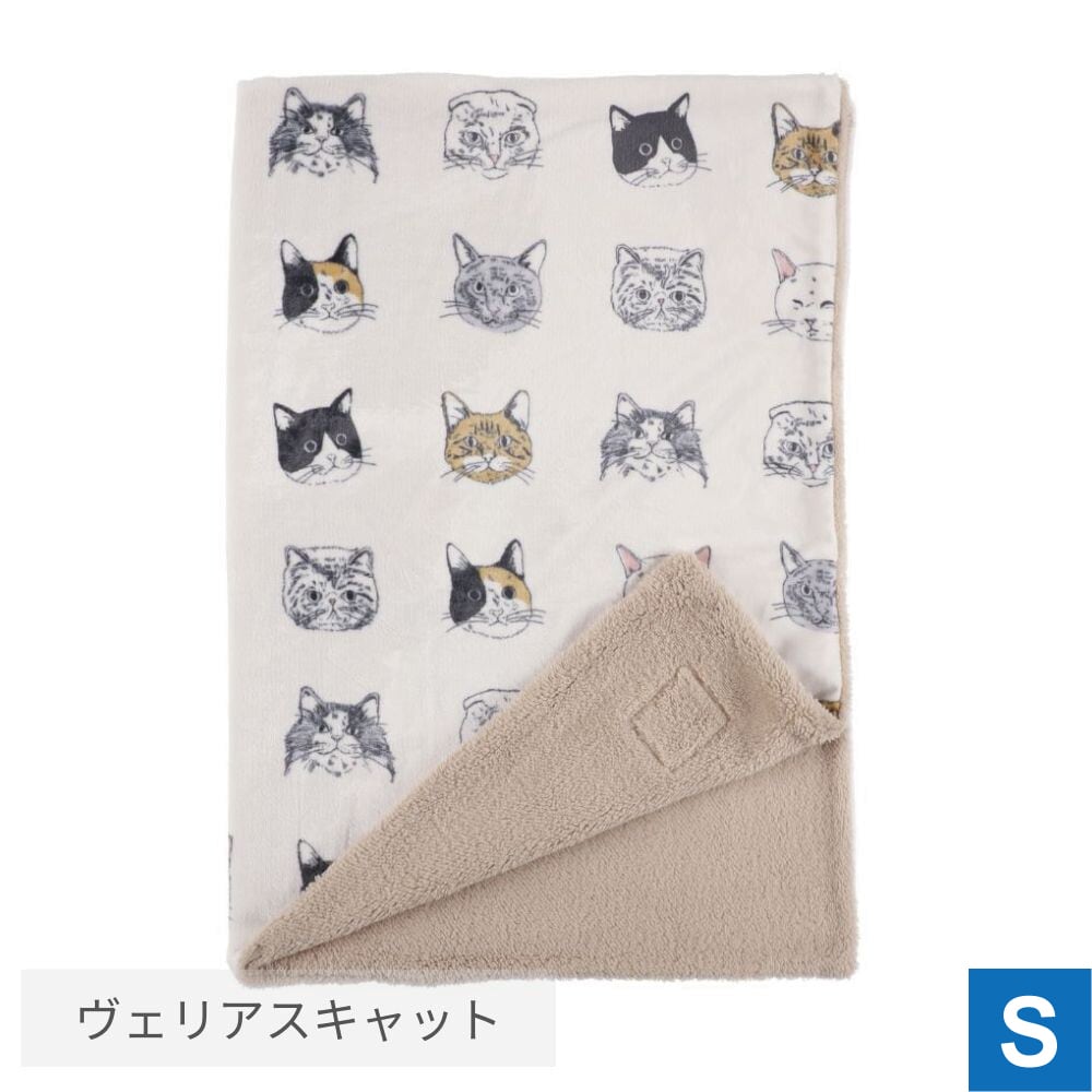 猫ブランケット(マイクロフランネルブランケットS)ヴェリアスキャット・アイボリー