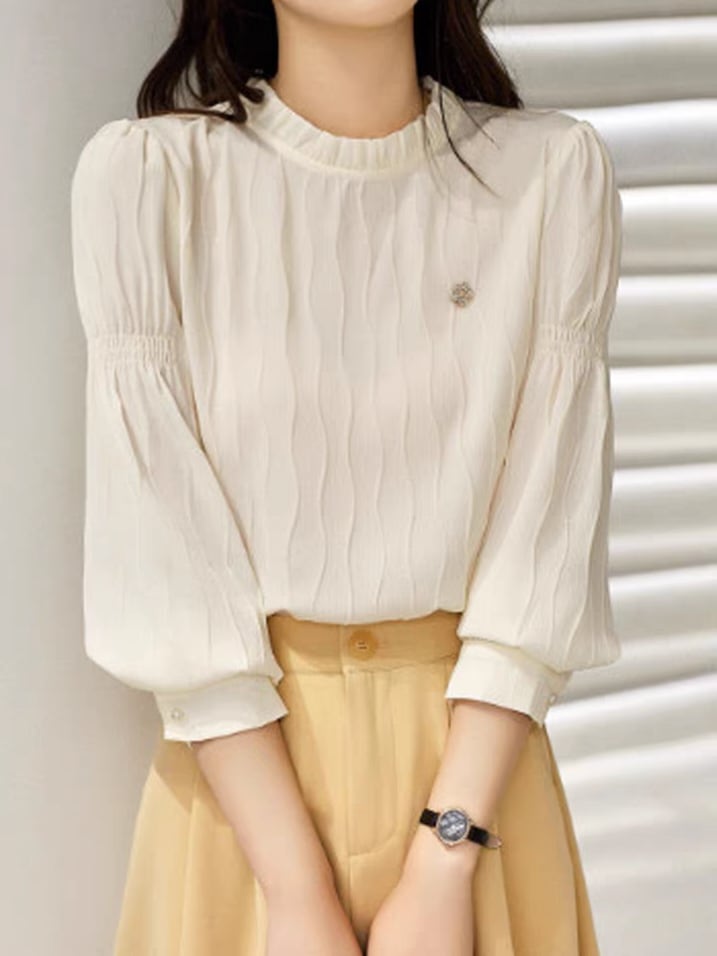 Frill collar long sleeve blouse L0740