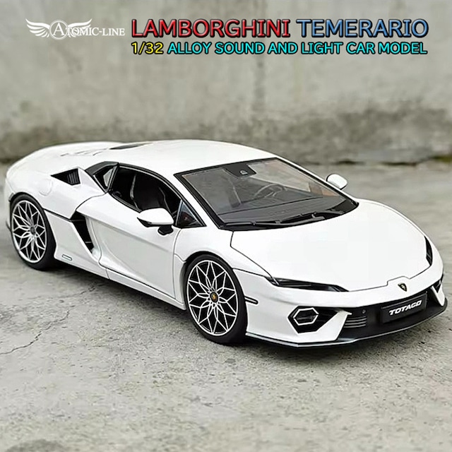ランボルギーニ テメラリオ 1/32 ミニカー 全2色 ライト点灯 サウンド 合金モデル 模型 ジオラマ