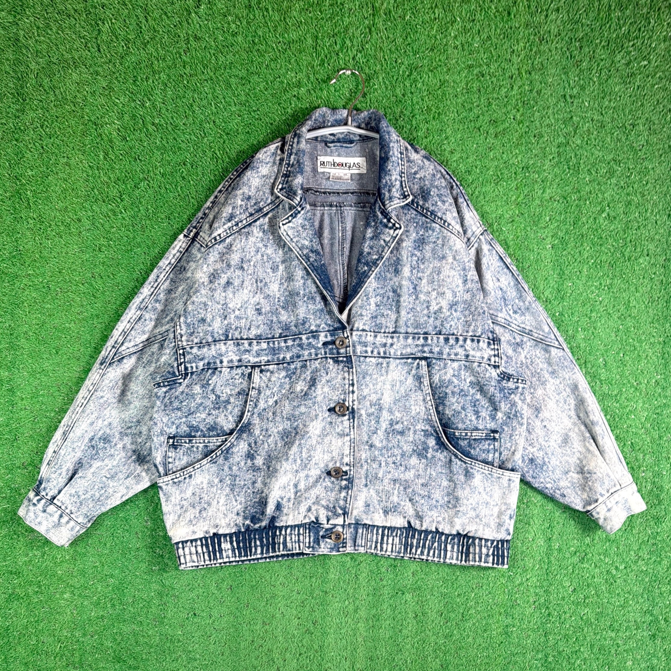 Lady's】 80s - 90s ケミカルウォッシュ デザイン デニム ジャケット
