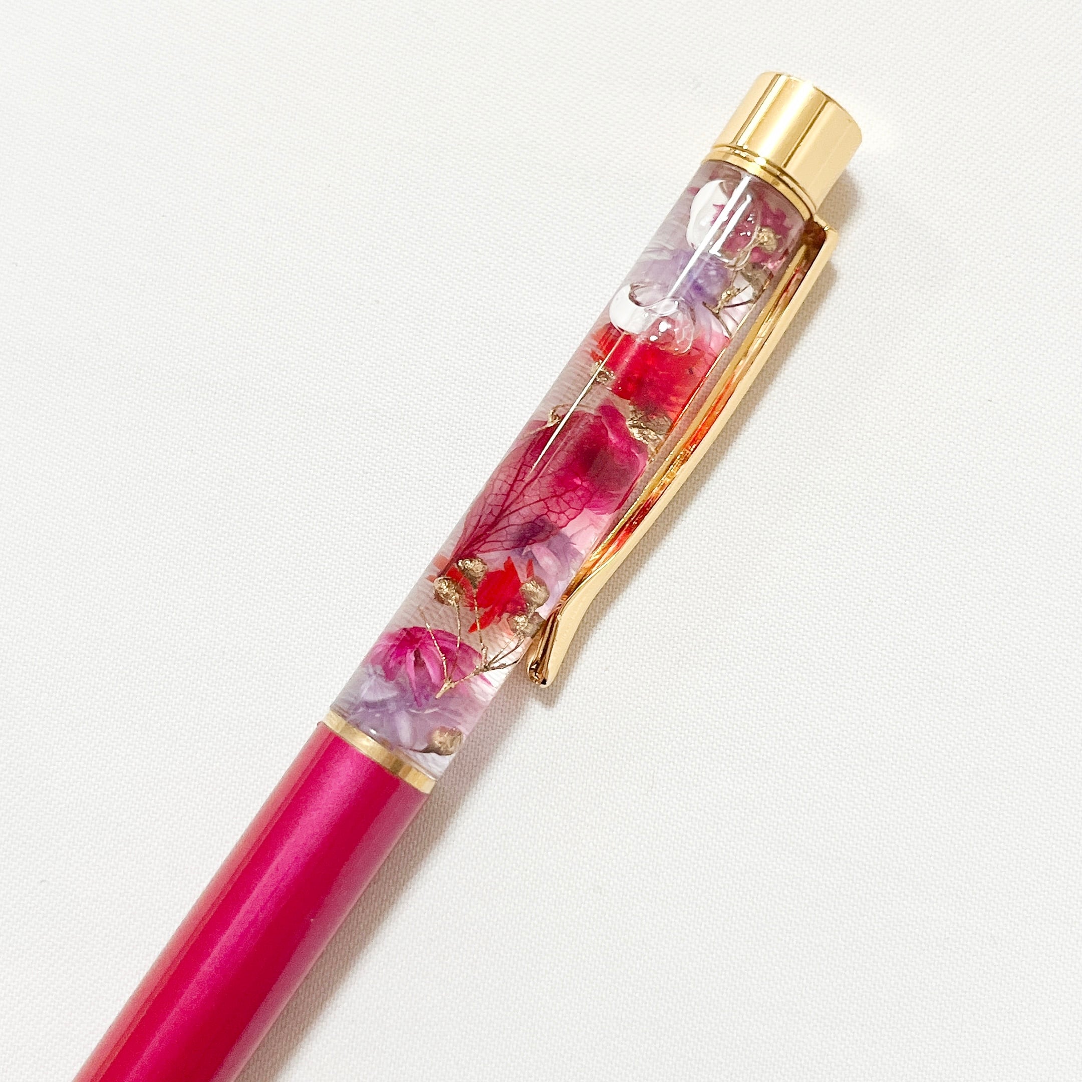 【替え芯付き】ハーバリウムペン ハーバリウムボールペン ピンク　紫　大人可愛い | ohananomachi powered by BASE