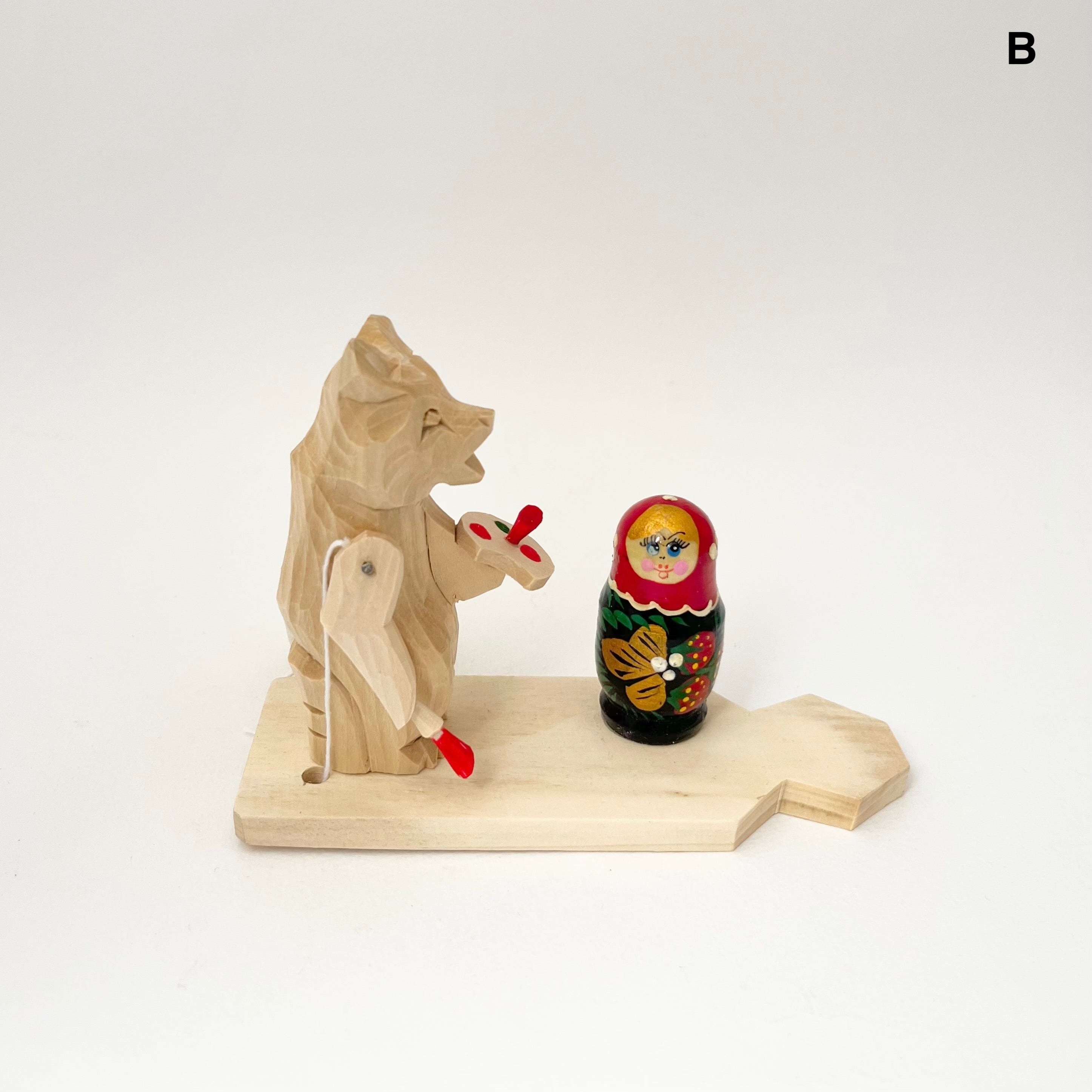 ボゴロツコエ木地玩具「クマのマトリョーシカ職人」いちご柄