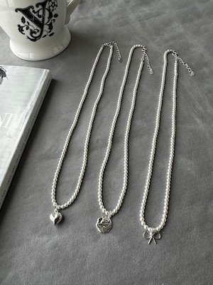 Pearl pendant Necklace - Silver ◇ NS25012
