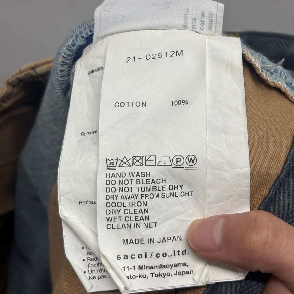sacai 21ss パッチワークスウェット sacai サカイ 21SS Patch Work Denim Pants パッチワークデニムパンツ