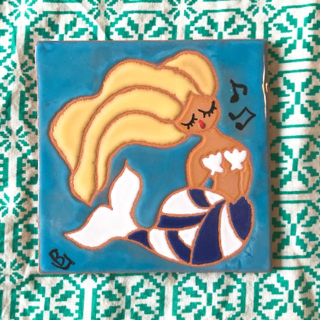 創作タイル　スペインタイル　オーダー スペインタイル 10cm×10cm マーメイドC | Sul Mare