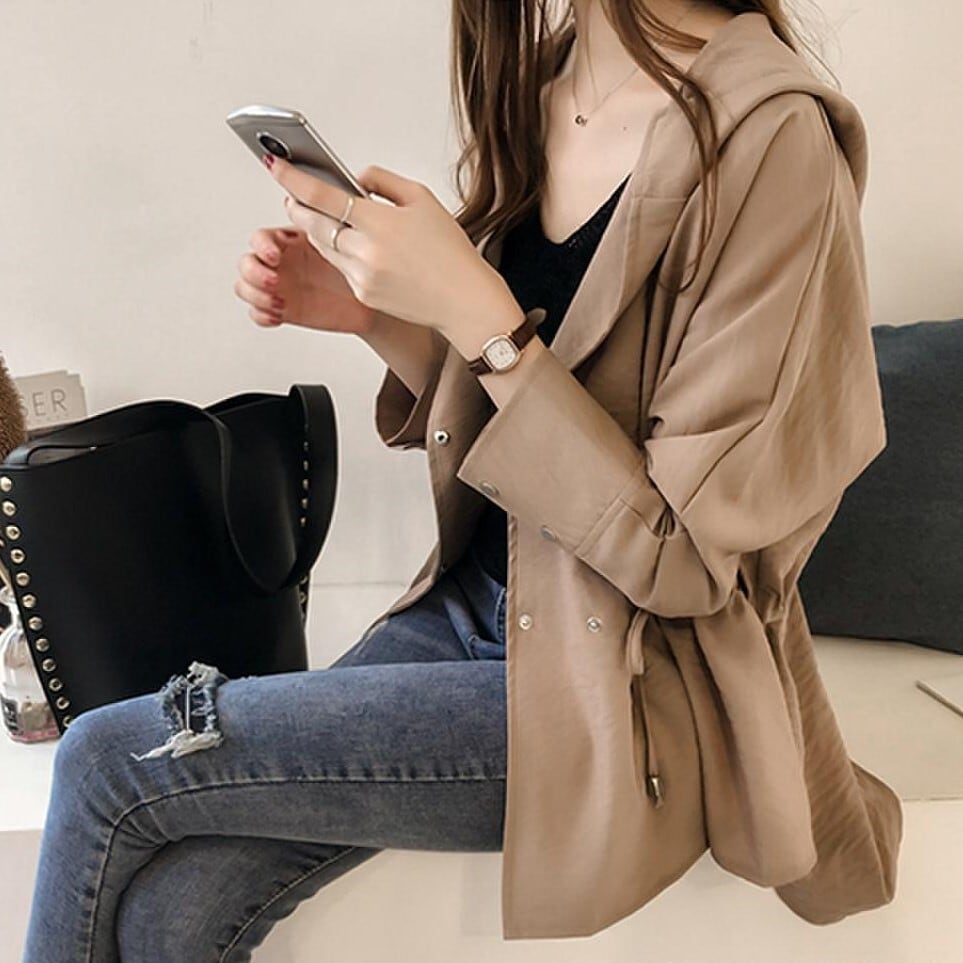 レオパードコート ジャケット コート 膝下 長袖 襟付き かわいい 大人