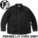 IPD アイピーディー PIERSIDE L/S CORD SHIRT 長袖シャツ コーデュロイシャツ MWVC2402PSD BLK 日本代理店正規品