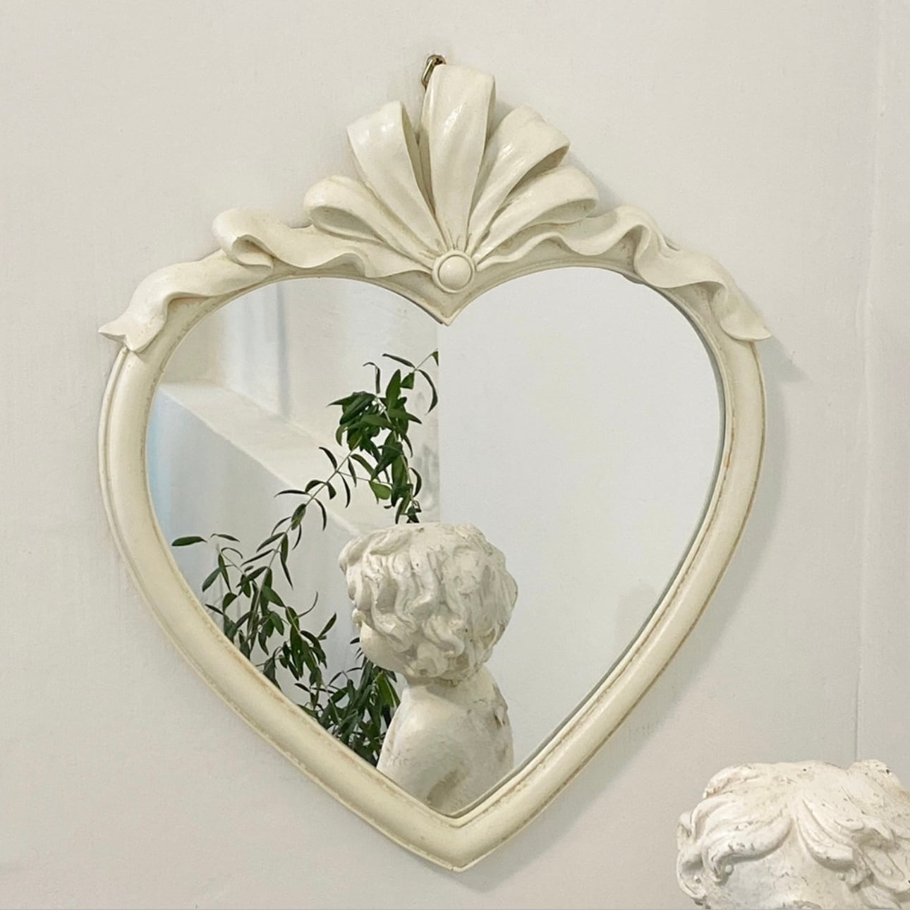 antique heart mirror 2colors / アンティーク ハート ミラー 壁掛け鏡