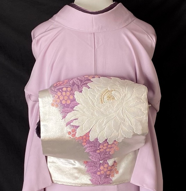 大輪の牡丹の袋帯〉白牡丹 草花SALE 織り出し | 和小物 あかりや 