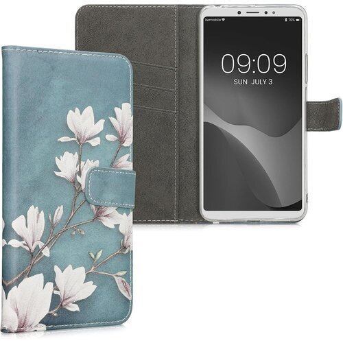 kwmobile スマホケース Xiaomi Mi Max 3対応 ケース - 手帳型 カード収納 スタンド 合成皮革 モクレンデザイン 1191