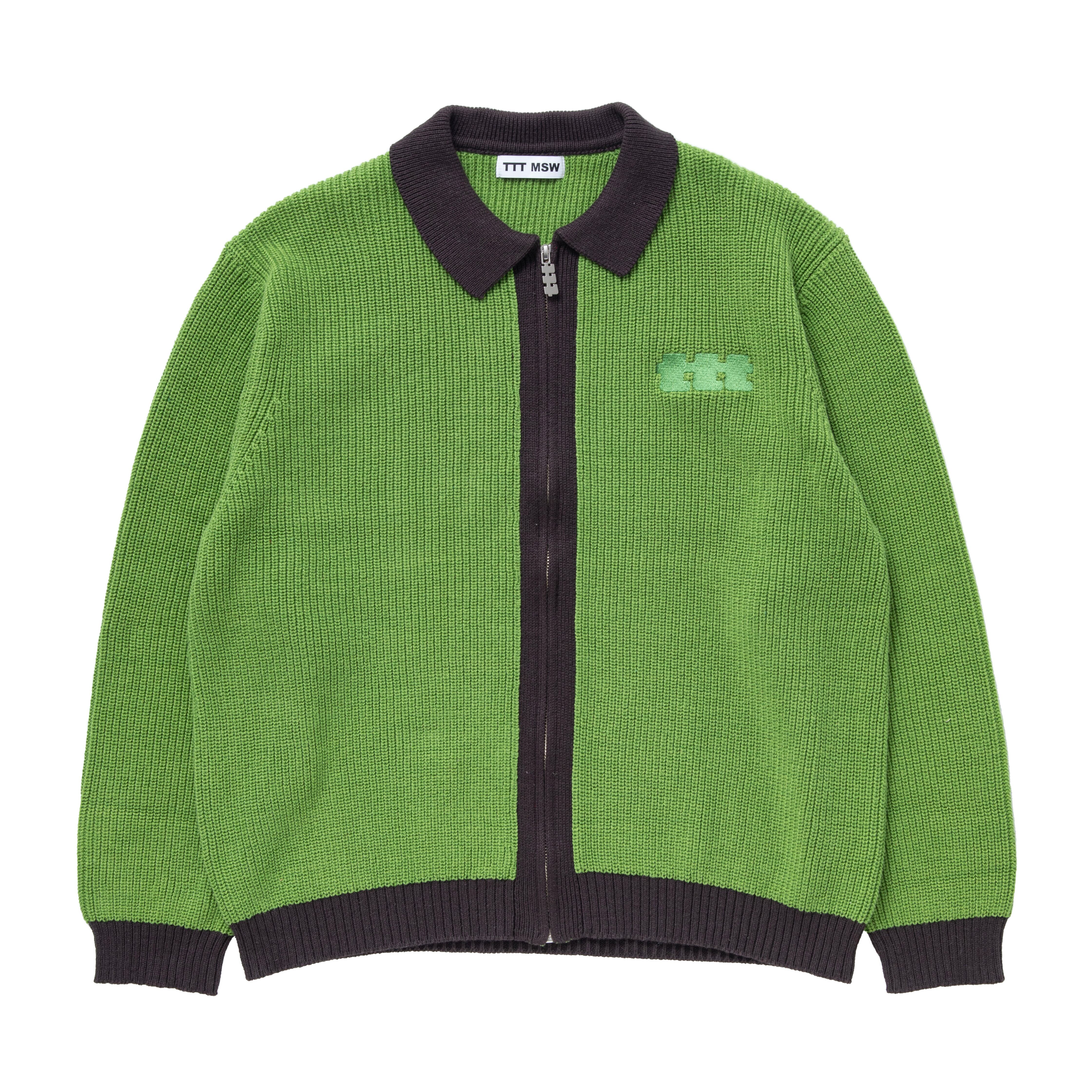 New standard zipup cardigan GREEN TTTMSW-