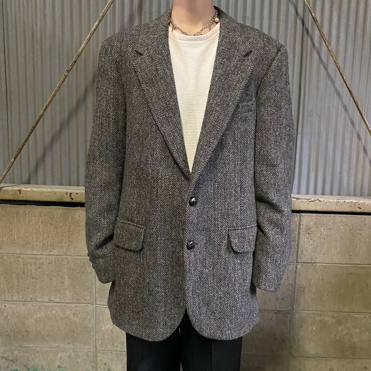 80〜90年代 HARRIS TWEED ハリスツイード ウールテーラードジャケット